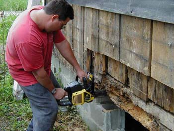 053 - Removing rotted portion on north side