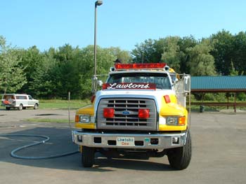 076 - The Lawtons Fire Dept came to wash-down the parking lot