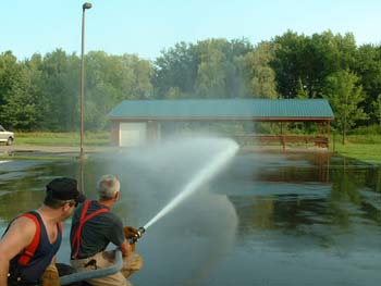 077 - The Fire Dept cleaned the entire parking lot