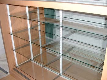 101 - cabinet with glass shelves installed