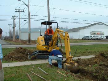 118 - Driving pipe under sidewalk