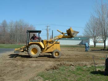 130 - In April work started in grading and seeding the site