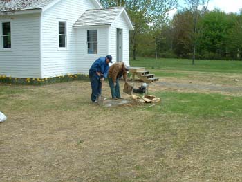 152 - The base for the flagpole is set in concrete